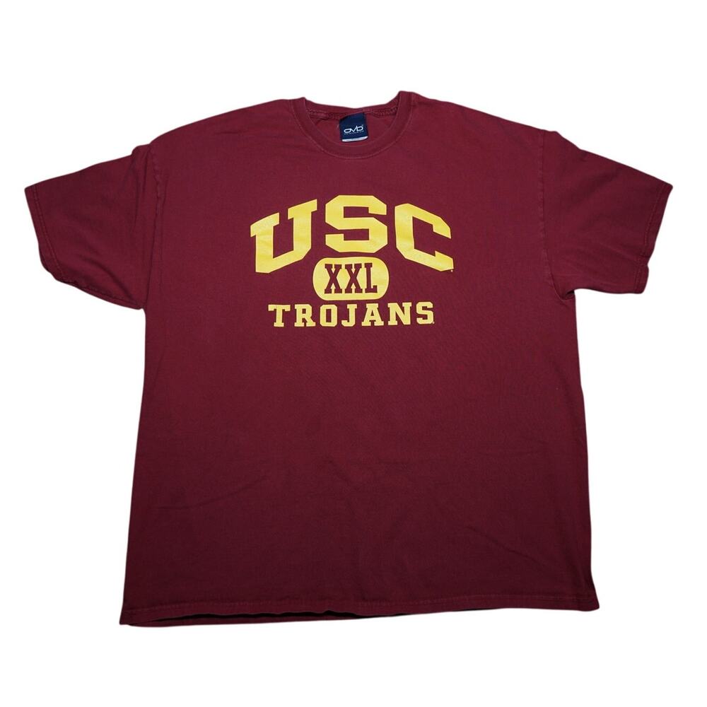 Vintage USC Trojans T-Shirt XXL Red Yellow Spell Out University Tee Mens XL